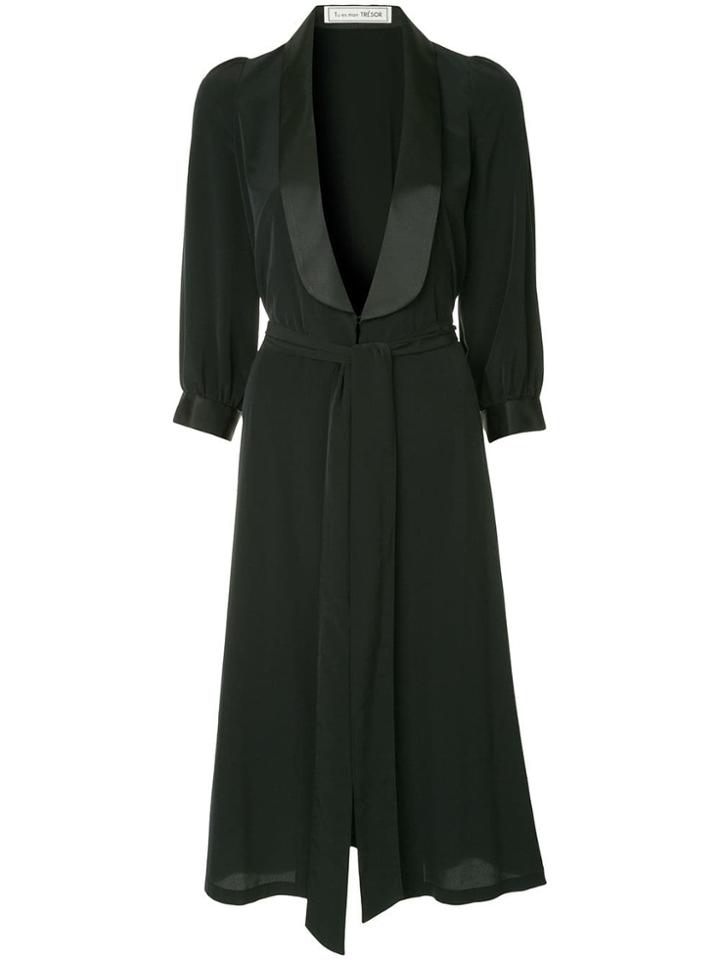 Tu Es Mon Trésor Deep V-neck Dress - Black