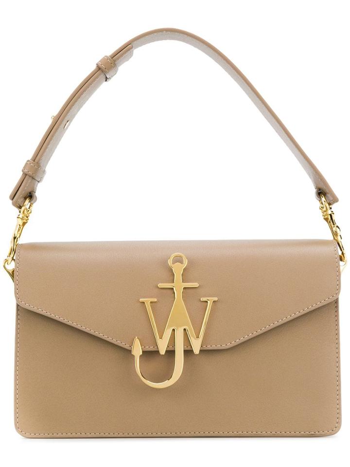 Jw Anderson Ash Logo Purse With Chain - Brown