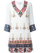 Alice+olivia Embellished Tunic Dress, Women's, Size: Large, Nude/neutrals, Polyester/spandex/elastane/cotton