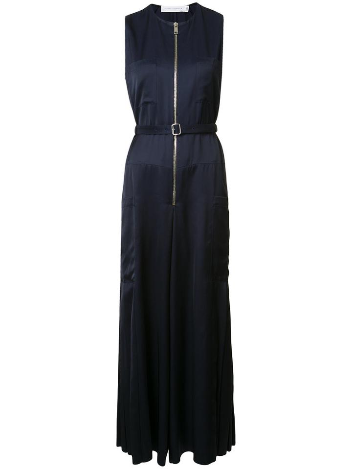 Victoria Beckham Belted Maxi Dress, Women's, Size: 8, Blue, Viscose