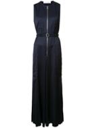 Victoria Beckham Belted Maxi Dress, Women's, Size: 8, Blue, Viscose