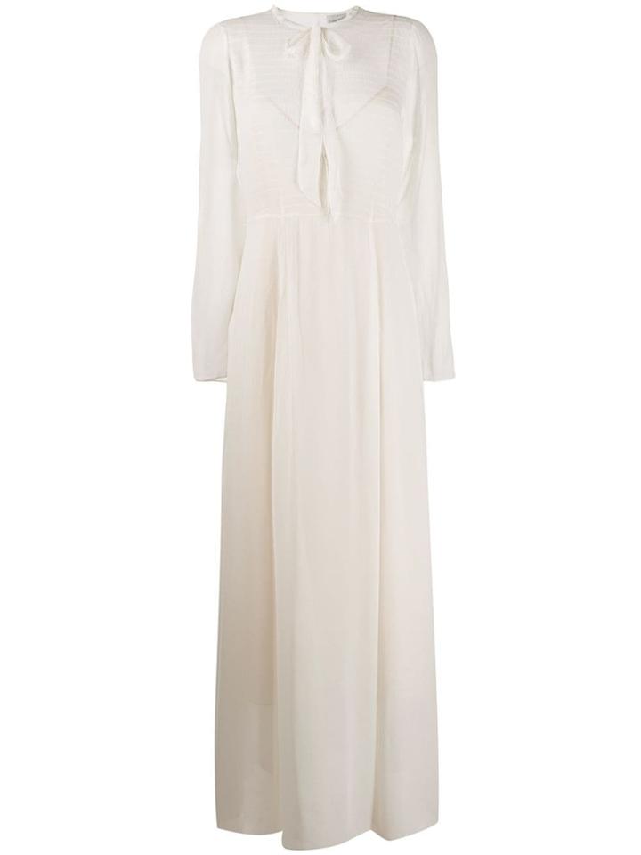 Forte Forte Bow Tie Sheer Maxi Dress - White