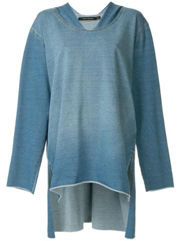 Pony Stone Denim Blouse - Blue