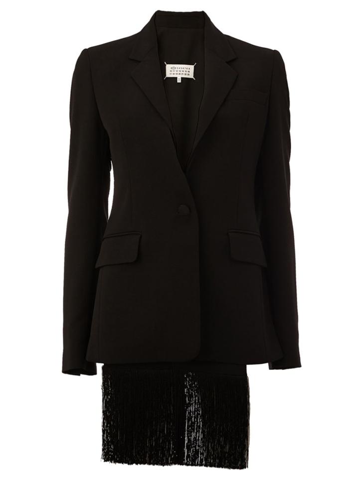 Maison Margiela Fringed Front Blazer - Black