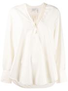 Forte Forte Classic V-neck Blouse - Neutrals