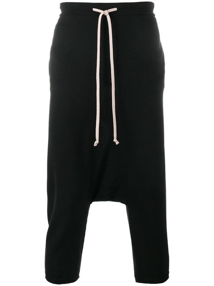 Rick Owens Pods Trousers, Men's, Size: Xl, Black, Virgin Wool