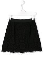 Dolce & Gabbana Kids Floral Lace Skirt, Girl's, Size: 12 Yrs, Black