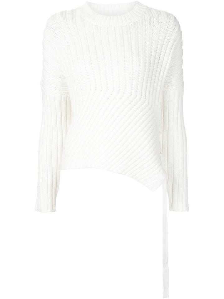 Derek Lam 10 Crosby Tie Detail Ribbed Sweater