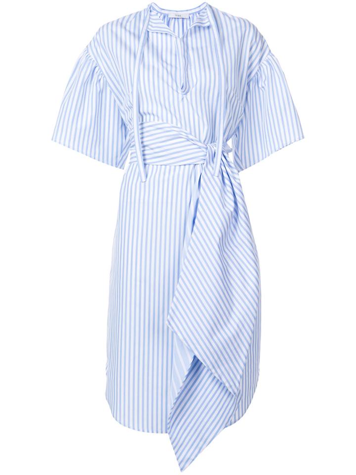 Tome Striped Asymmetrical Dress - Blue