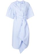 Tome Striped Asymmetrical Dress - Blue