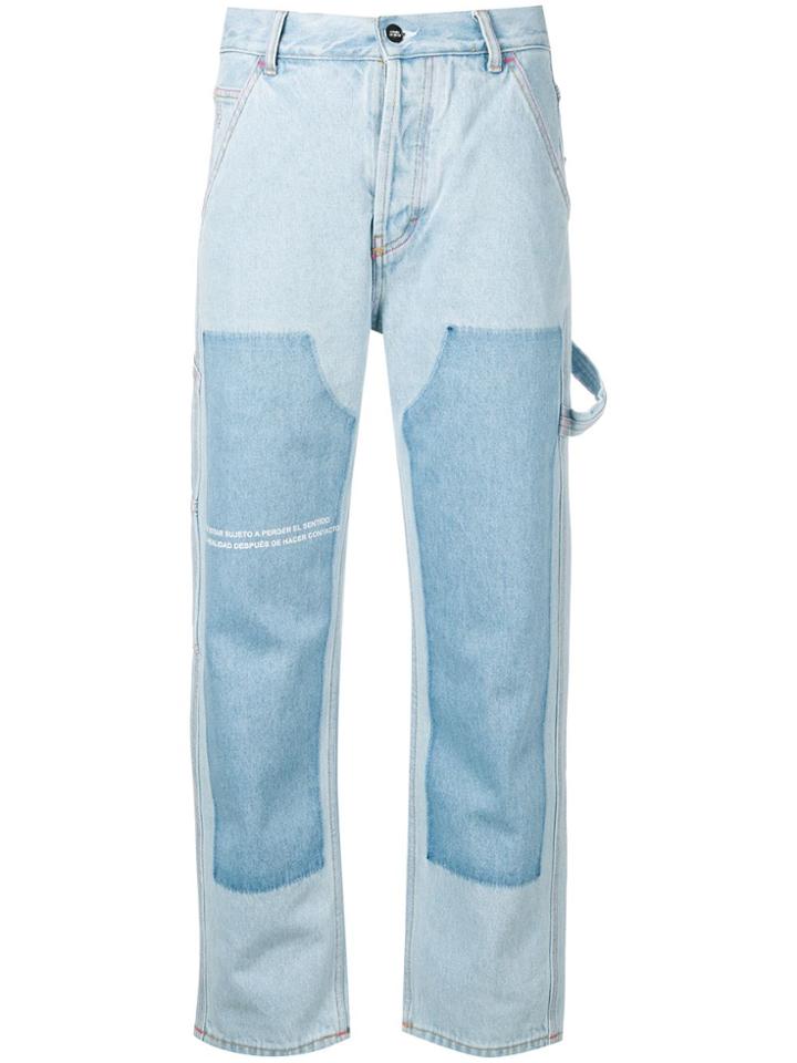 Marcelo Burlon County Of Milan Cropped High-waist Jeans - Blue