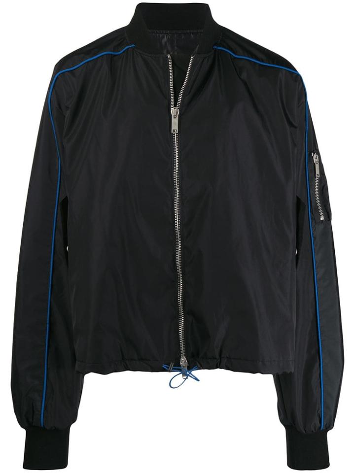 Unravel Project Drawstring Bomber Jacket - Black