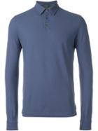 Zanone Longsleeved Polo Shirt, Men's, Size: 50, Blue, Cotton