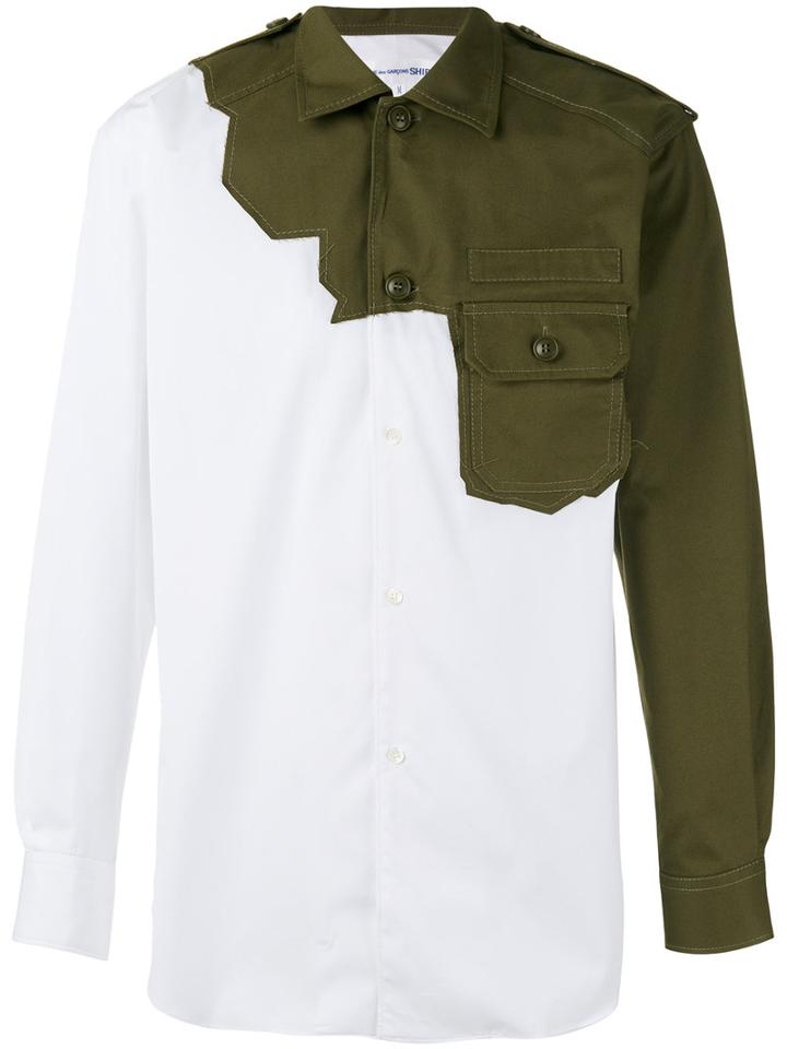Comme Des Garçons Shirt Chest Pocket Assembled Shirt, Men's, Size: Medium, Green, Cotton