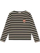 Gucci Striped Cotton Sweater With Lyre - Blue
