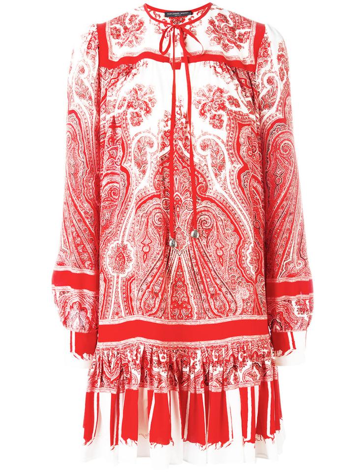 Alexander Mcqueen - Paisley Print Dress - Women - Silk - 38, Women's, Red, Silk