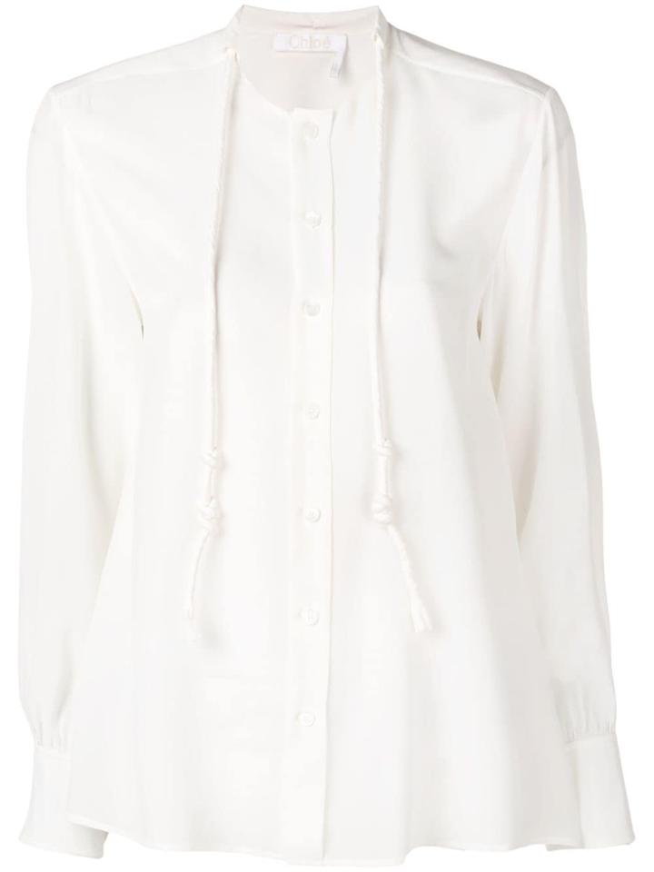 Chloé Drawstring Detail Blouse - White