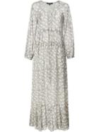 Derek Lam Lace Up Maxi Dress, Women's, Size: 40, Grey, Silk