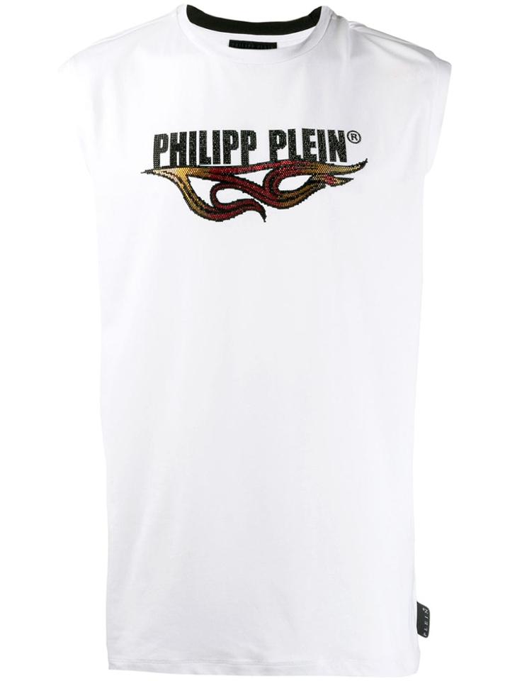 Philipp Plein Tank Top Flame - White