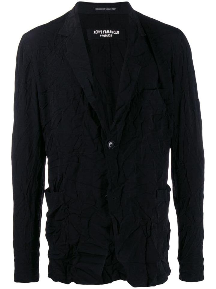 Yohji Yamamoto Creased Blazer - Black