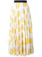Christopher Kane - Printed Sun Pleated Skirt - Women - Polyester - 38, White, Polyester