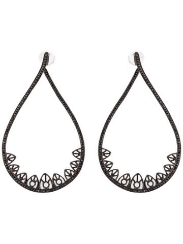 Joëlle Jewellery Gothic Teardrop Diamond Earrings - Black