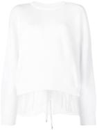 Red Valentino Lace-up Back Tulle Hem Sweater - White