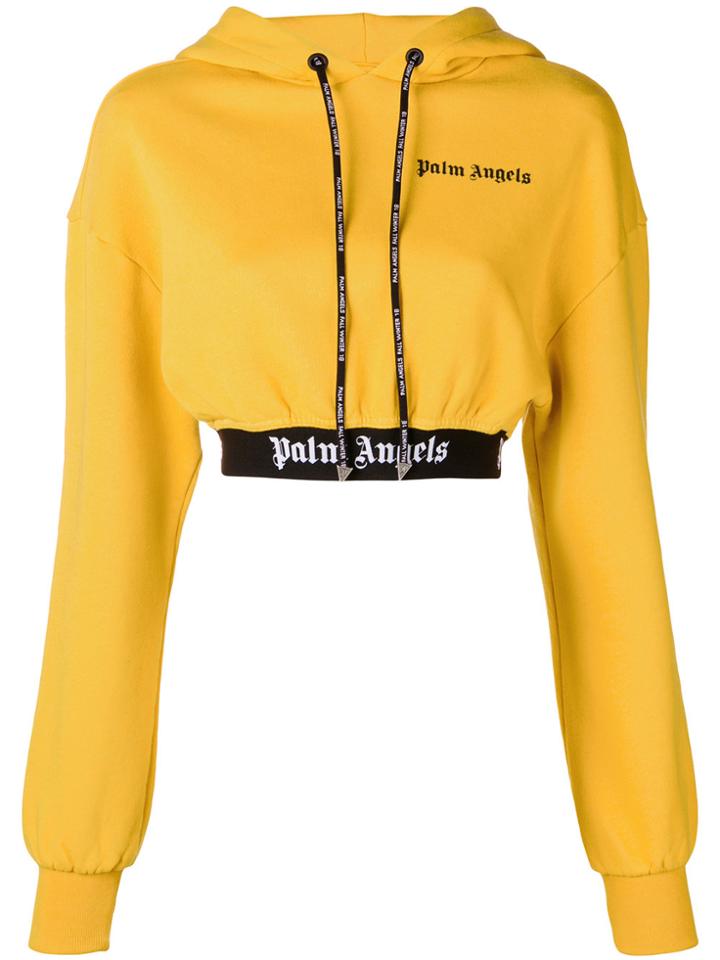 Palm Angels Cropped Hoodie - Yellow & Orange