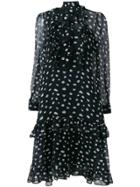 Odeeh Frilled Lips Dress - Black