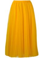 Rochas Elasticated Waistband Tulle Skirt, Women's, Size: 40, Yellow/orange, Polyimide