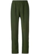 P.a.r.o.s.h. - Straight-leg Trousers - Women - Silk - M, Green, Silk