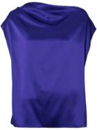 Lanvin - Cold Shoulder V-back Top - Women - Polyester/triacetate - 38, Pink/purple, Polyester/triacetate