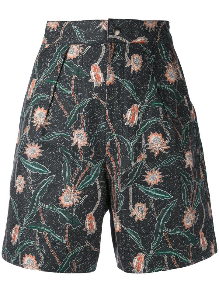 Isabel Marant - Floral Printed Shorts - Women - Cotton/linen/flax - 40, Cotton/linen/flax