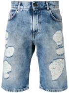 Versace Jeans Distressed Shorts, Men's, Size: 31, Blue, Cotton/polyester