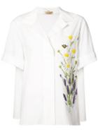 Mantu - Floral Short Sleeve Shirt - Women - Cotton/spandex/elastane - 42, White, Cotton/spandex/elastane