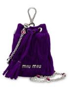 Miu Miu Suede Mini Shoulder Bag - Purple