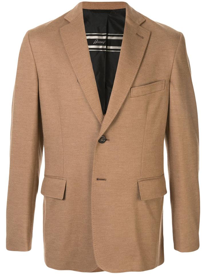 Brioni Single-breasted Blazer - Brown