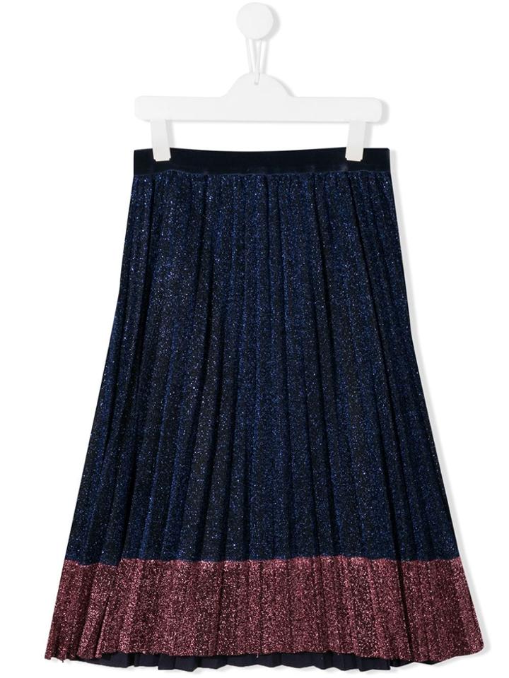 Little Marc Jacobs Sparkle Pleated Skirt - Blue