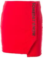Steve J & Yoni P Envelope Straight Skirt, Women's, Size: Small, Red, Cotton/polyurethane
