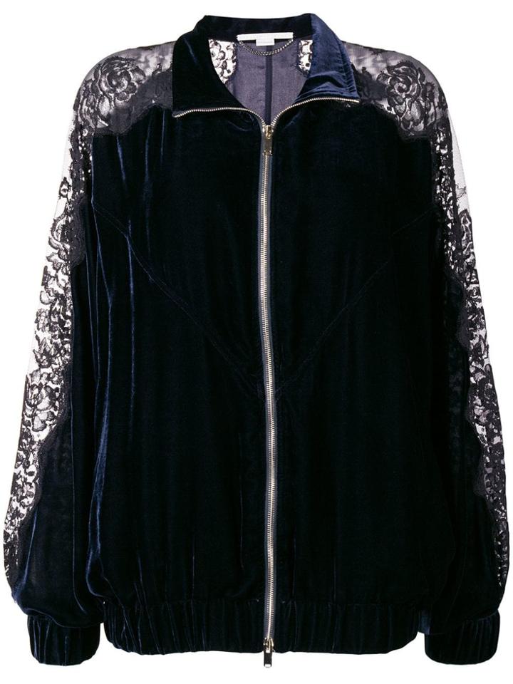 Stella Mccartney Lace Embroidered Bomber Jacket - Blue
