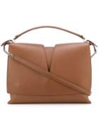 Jil Sander Cut-out Flap Tote, Women's, Nude/neutrals, Leather