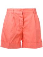 Aspesi - Folded Hem Shorts - Women - Cotton - 40, Women's, Pink/purple, Cotton