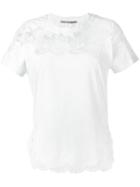 Ermanno Scervino Lace Detailing T-shirt, Women's, Size: 38, White, Cotton/spandex/elastane