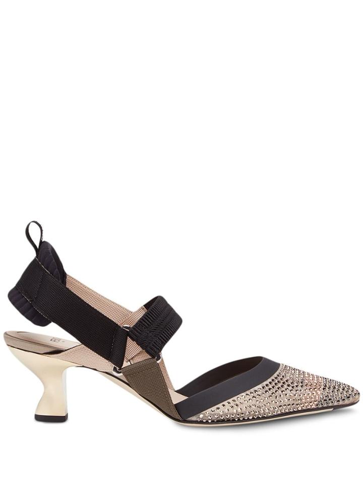 Fendi Colibrì Slingback Pumps - Gold