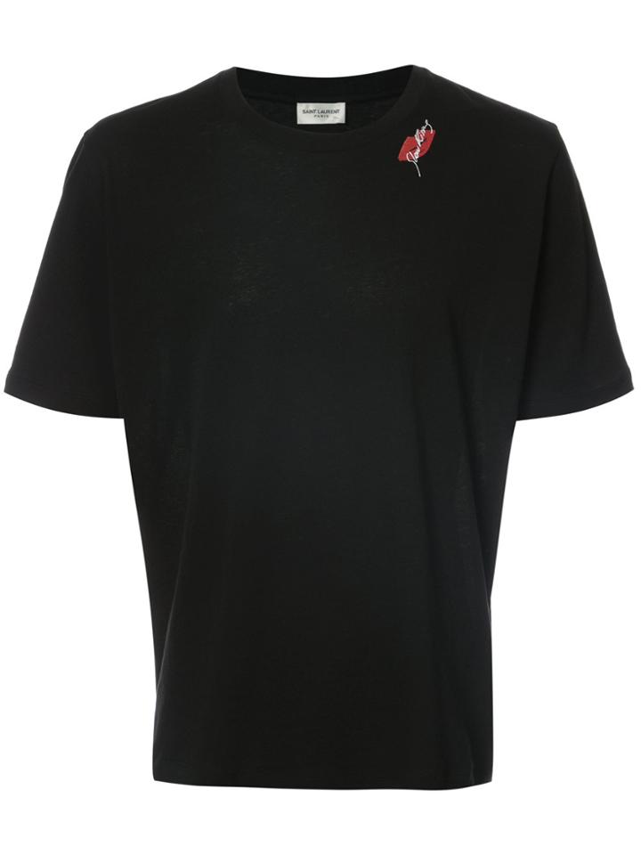 Saint Laurent Lip Print T-shirt - Black