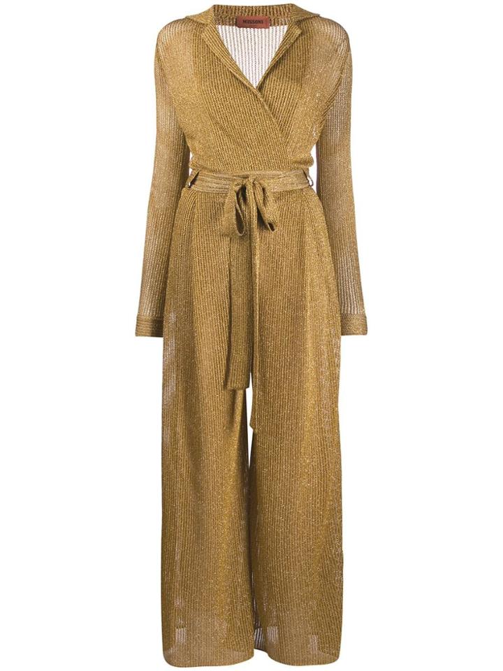 Missoni Metallic Knit Jumpsuit - Yellow
