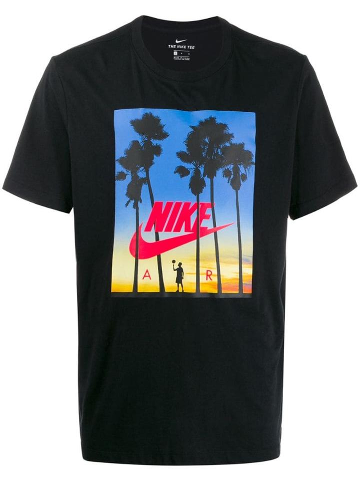 Nike Sunset Logo Print T-shirt - Black