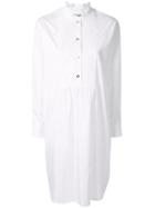 Atlantique Ascoli Ruffled Neck Shirt Dress - White