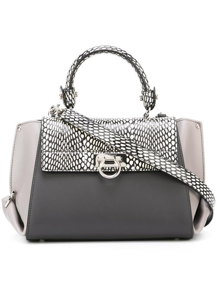 Salvatore Ferragamo Gancio Lock Tote, Women's, Grey