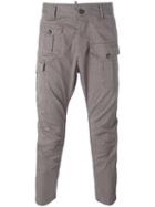 Dsquared2 Cropped Cargo Pants, Men's, Size: 52, Grey, Cotton